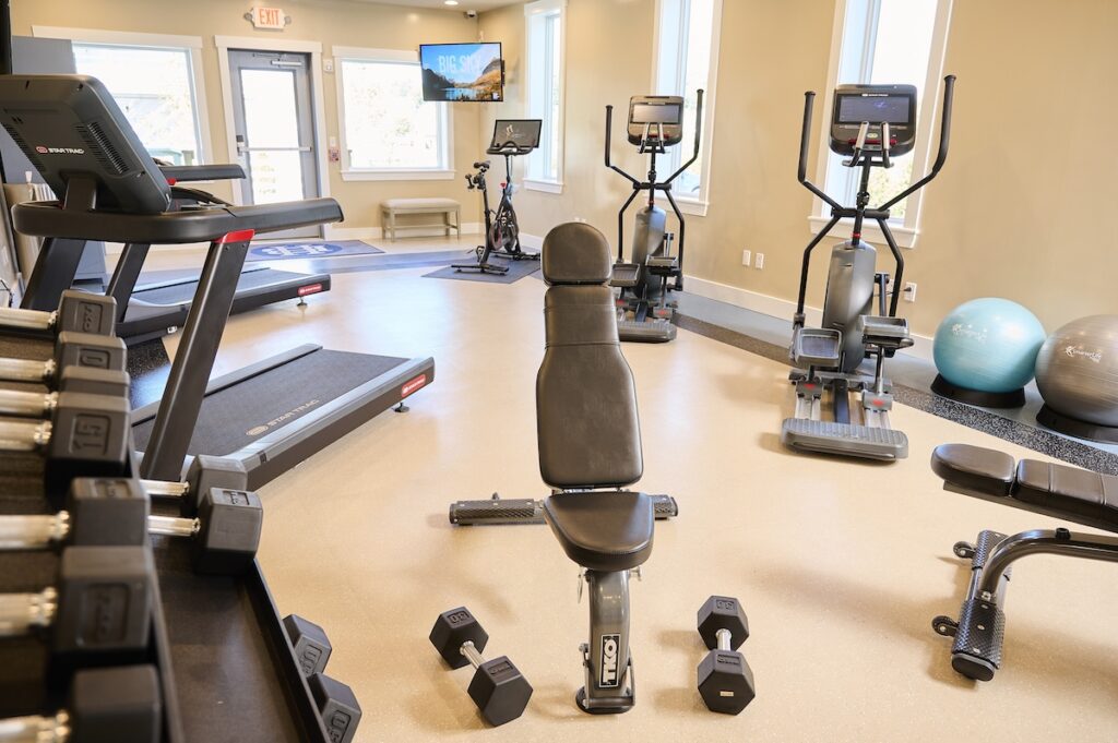 fitness room at boothbay harbor oceanside resort