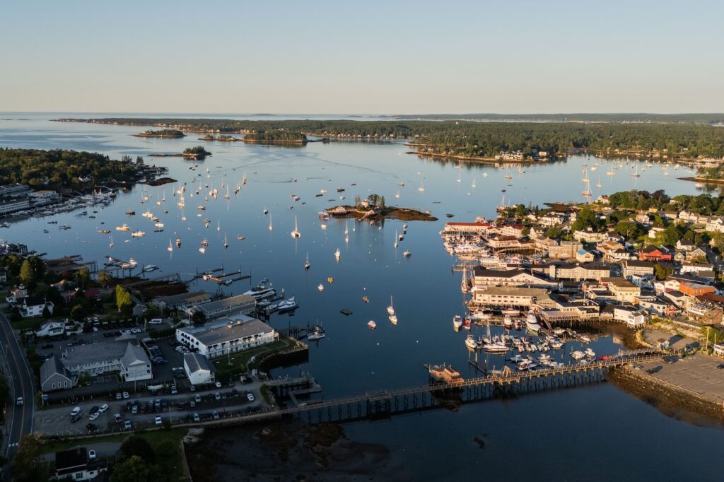 boothbay harbor maine drone image